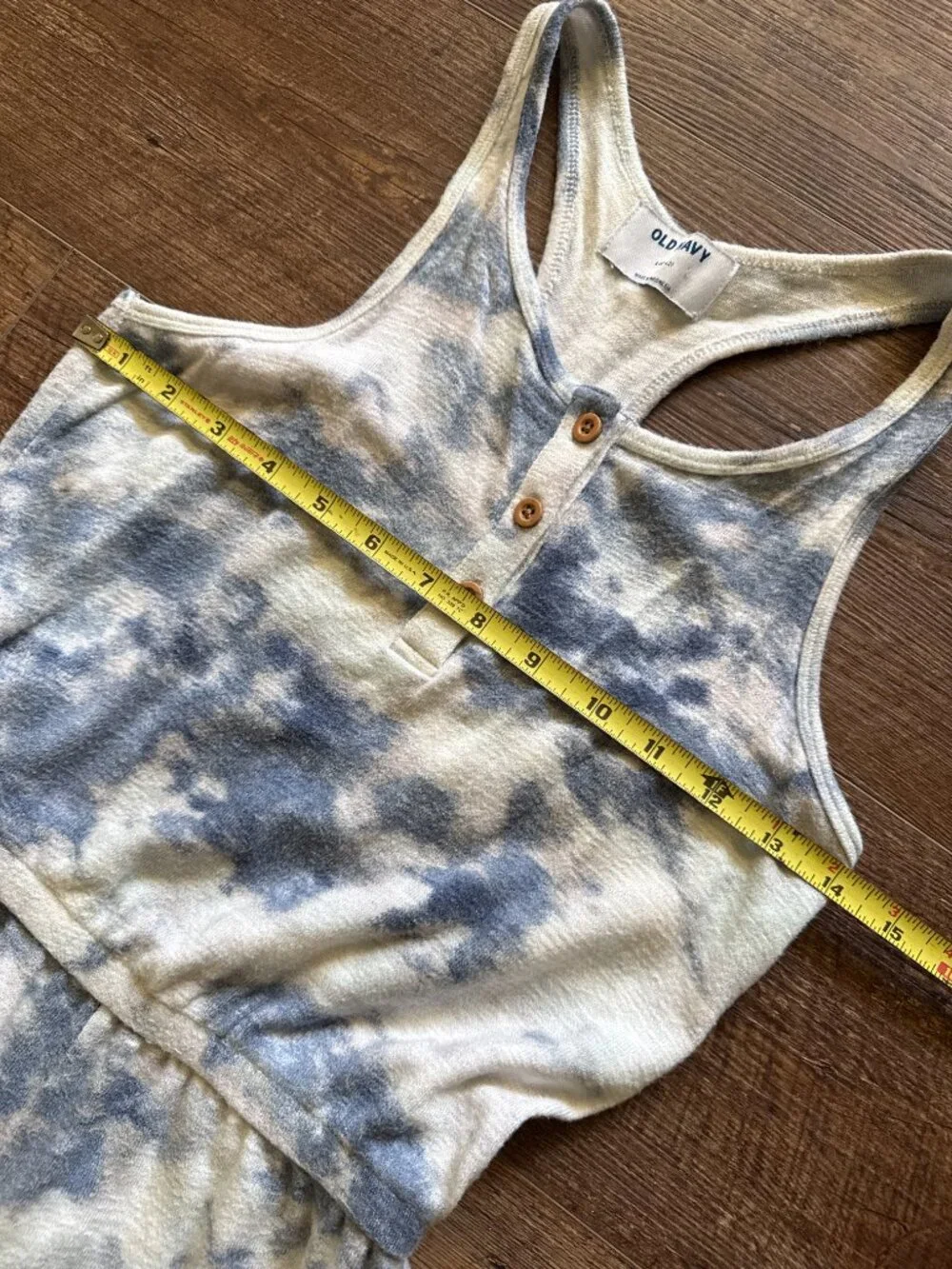 Old Navy blue tie dye romper girls 10-12 EUC